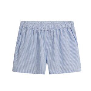 NWOT Almina Concept Stripe Boxer Shorts Womens Large Blue White Cotton Striped